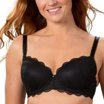 Trofe Julia Lace Padded Bra BH Svart polyamid E 80 Dam Säker betalning