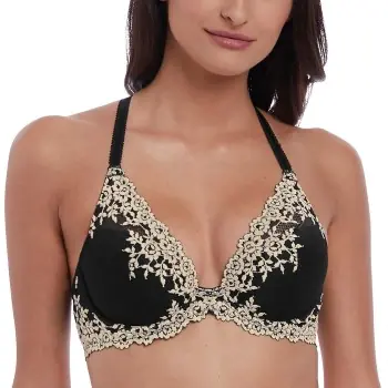 Wacoal BH Embrace Lace Plunge Underwire Bra Svart B 85 Dam Billigare