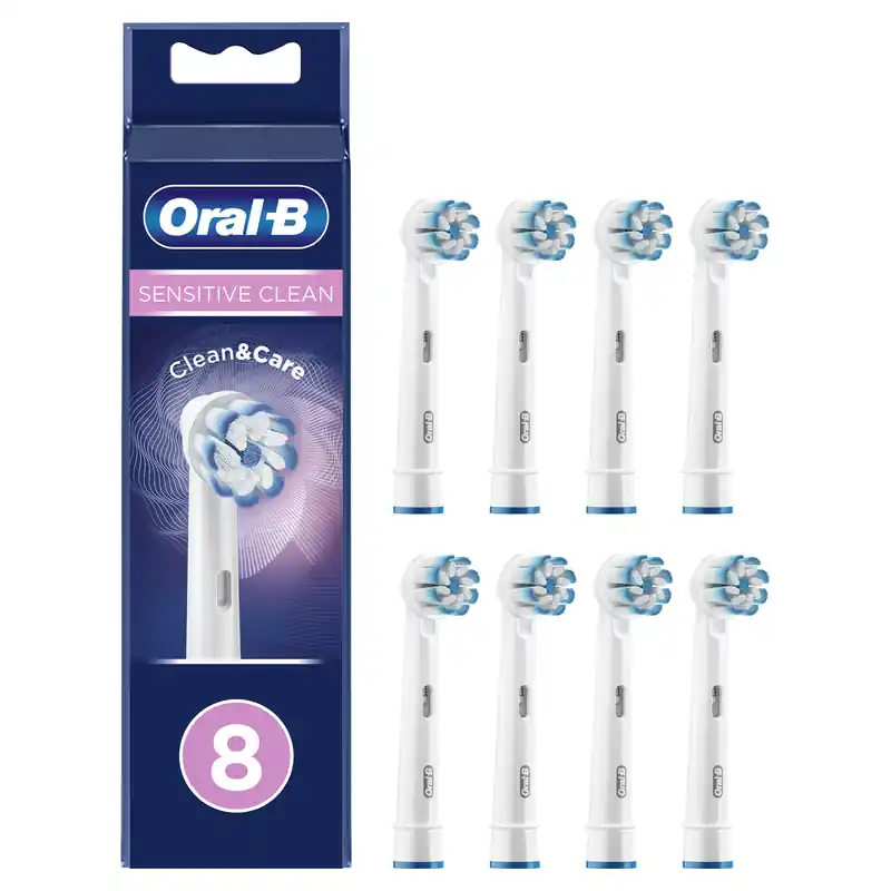 Oral-B Sensitive Clean Clean&Care - Extra tandborsthuvud - till tandborste - vit (paket om 8) - för Smart Sensitive prisnedsättning