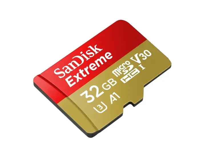 Beställ nu SanDisk Extreme - Flash-minneskort (adapter, microSDHC till SD inkluderad) - 32 GB - A1 / Video Class V30 / UHS-I U3 / Class10 - microSDHC UHS-I