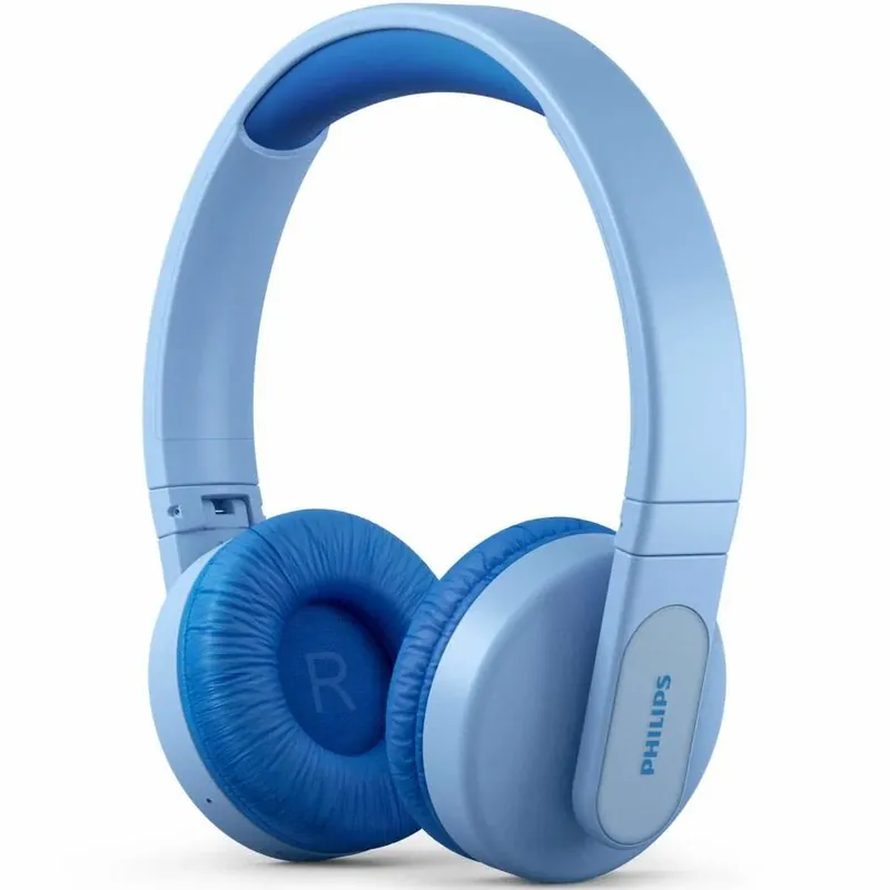 Billigare Philips Kids TAK4206BL - Hörlurar - på örat - Bluetooth - trådlös, kabelansluten - 3,5 mm kontakt - blå