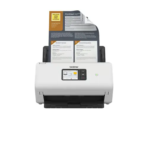 Brother ADS-4500W - Dokumentskanner - Dubbel CIS - Duplex - A4 - 600 dpi x 600 dpi - upp till 35 sidor/minut (mono) / upp till 35 sidor/minut (färg) - ADM (60 ark) - upp till 5250 scanningar per dag - USB 3.0, Gigabit LAN, Wi-Fi(n), USB 2.0 (Host)
