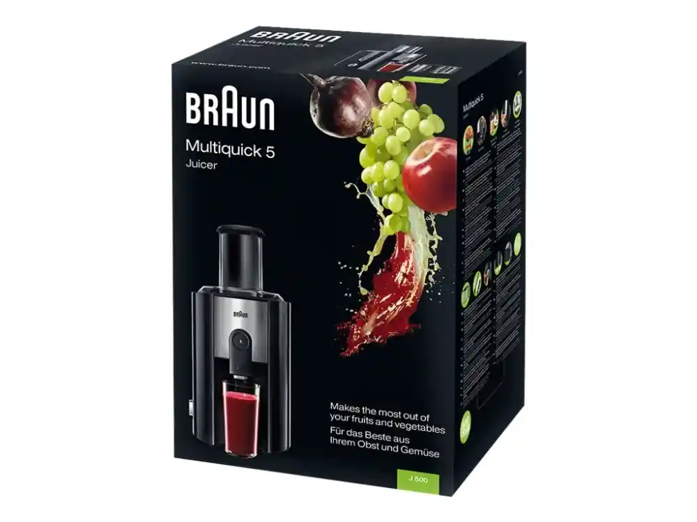 Braun Multiquick 5 J 500 - Råsaftcentrifug - 900 W - högglänsande plast/rostfritt stål