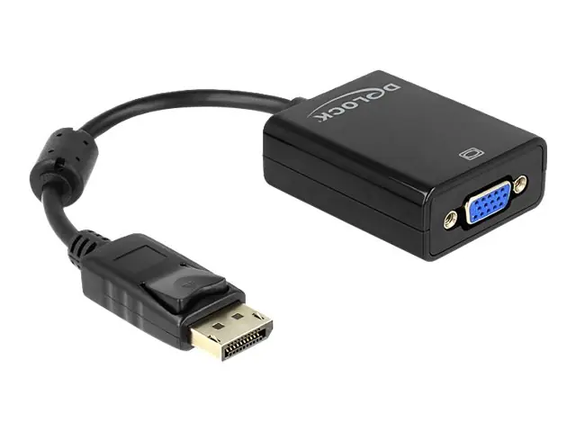 Expressleverans Delock Adapter Displayport male > VGA 15 pin female - VGA-adapter - DisplayPort (hane) till HD-15 (VGA) (hona) - 12.5 cm