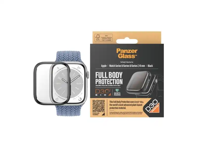 PanzerGlass™ Helkropp - Skärmskydd för smart klocka - Black-edition Apple Watch 9 (41 mm) Beställ idag