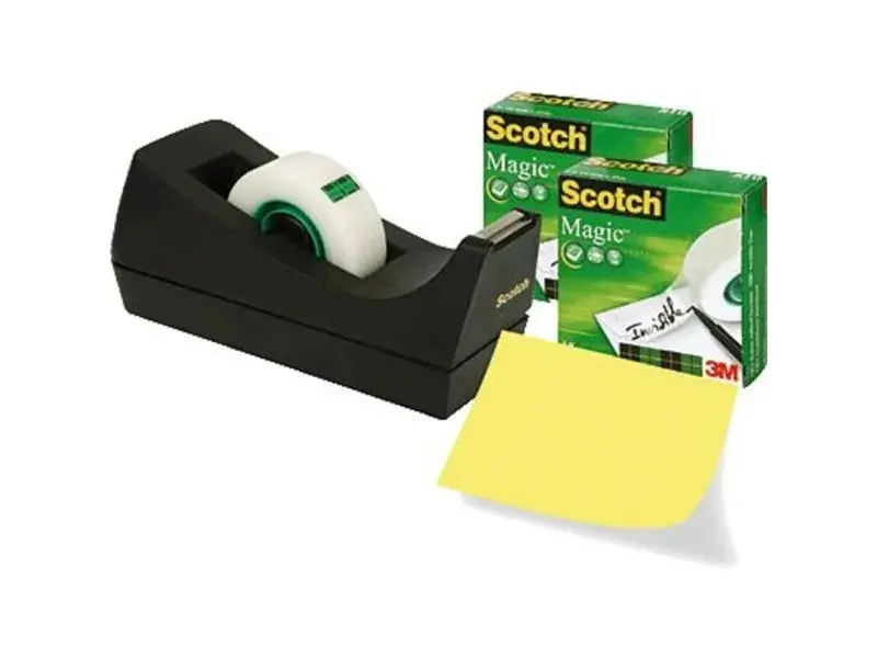Borddispenser Scotch® C38 sort +3 ruller Magic™ 810 tape 19mm x 33m Billigare