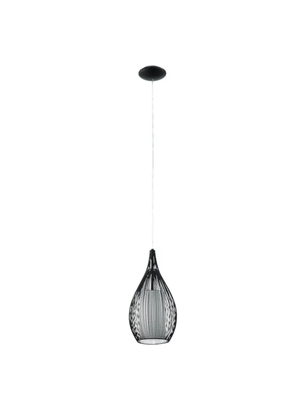 Billigare Eglo Razoni - Hängande lampa - 1 uttag - E27 - svart satäng, satinvit