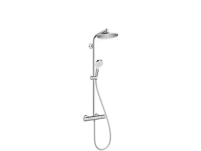 Snabb frakt HANSGrohe Crometta S240 duschsystem i vit/krom med 350 mm duscharm, handdusch med 1 strålfunktion Rain. EuroSmart 9l/min.