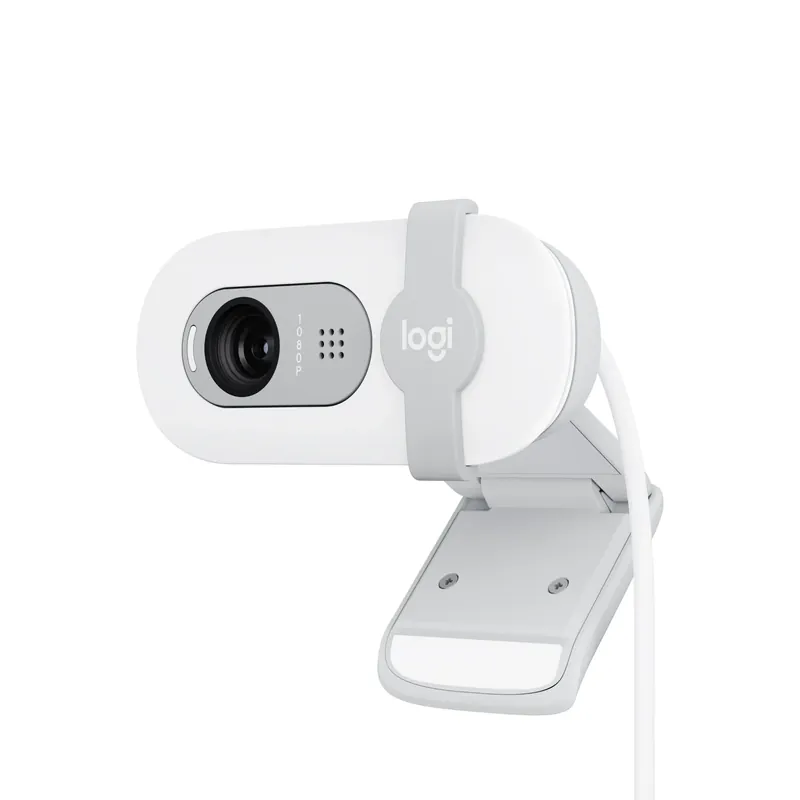 Logitech® BRIO 100 - Webbkamera - Full HD - 1920 x 1080 - inbyggd mikrofon - USB-C - Off-White I lager