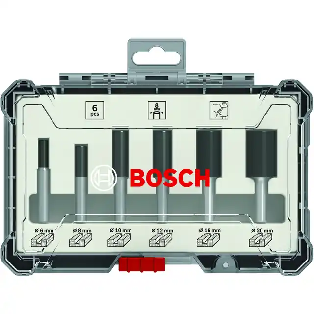 Kampanjpris Bosch OVERFRASER SET HM 8MM 6 stycken