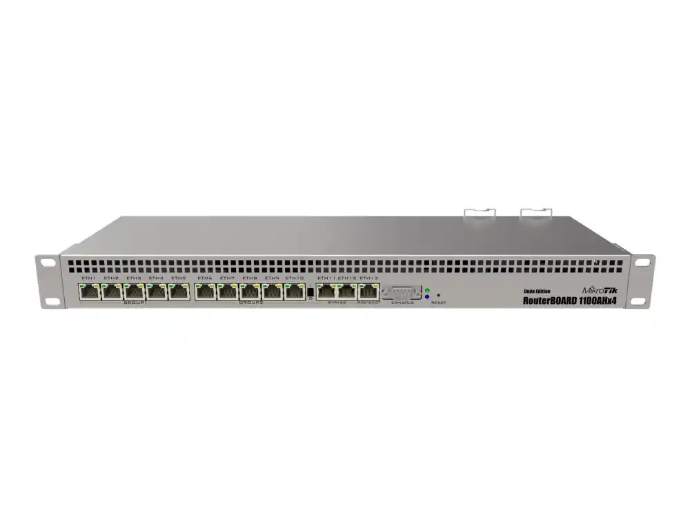 Expressleverans MikroTik RouterBOARD RB1100AHx4 - Router - 13-ports-switch - GigE - rackmonterbar