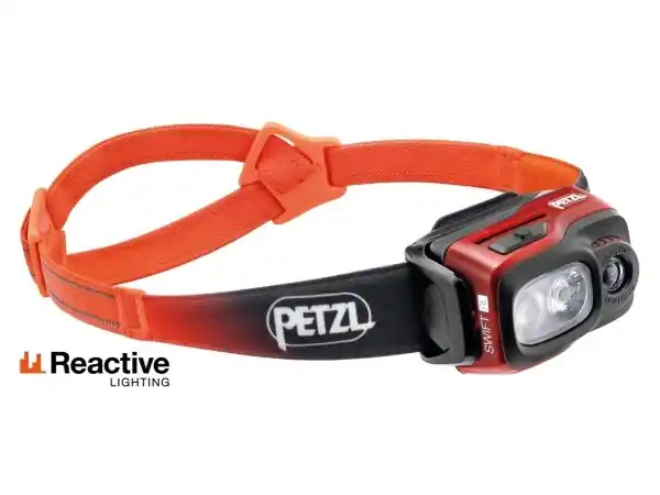 Petzl SWIFT RL, Pannbandsficklampa, Svart, Orange, Vit, Knappar, IPX4, Batterinivå, CE, UKCA Sista chansen