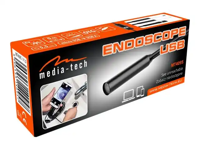 Media-Tech MT4095 - Endoskop - handdator - dammtät/vattentät - färg - 640 x 480 - USB - DC 5 V Handla nu