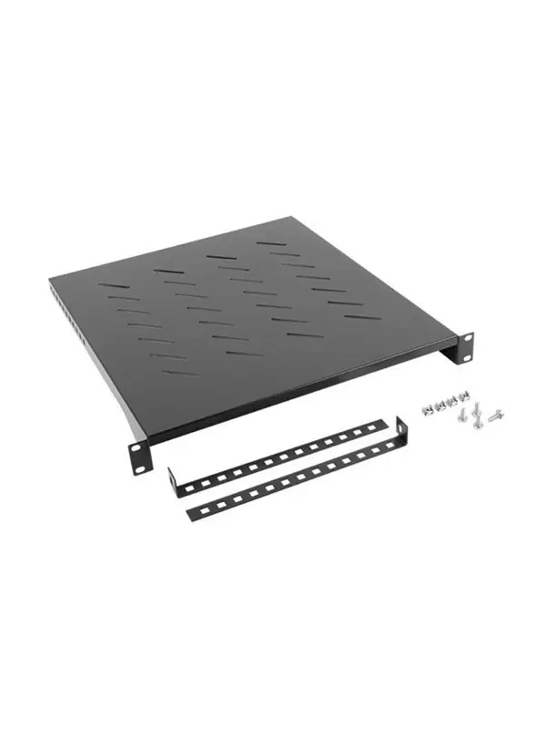 Lanberg - Hylla för rack - svart, RAL 9004 - 1U - 19 Trygg betalning