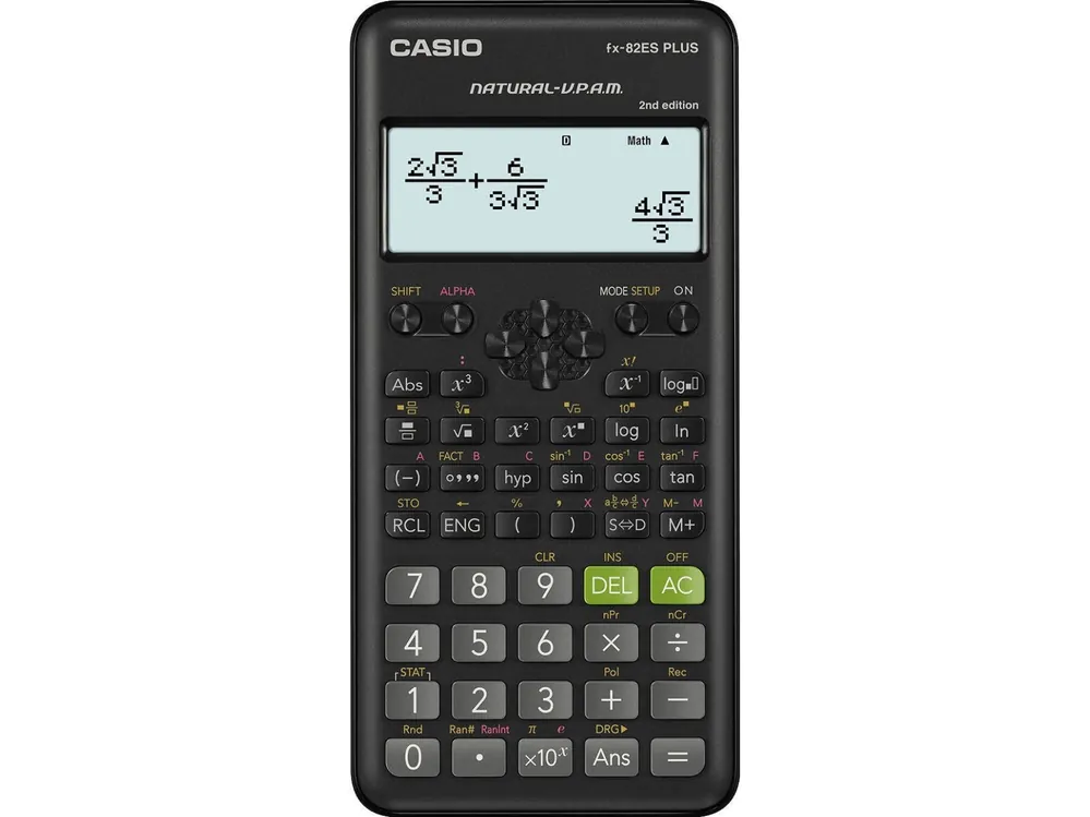Populärt val Casio FX-82ES PLUS-2, Ficka, Vetenskapsfunktion, 12 siffror, Batteri, Svart