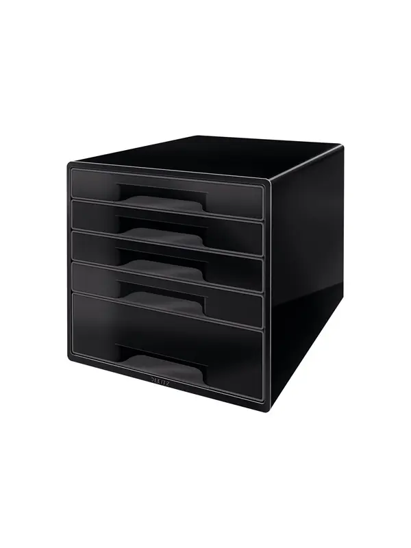 Snabb frakt Skuffekabinet Leitz Desk Cube 5-skuffer sort/antracitgrå