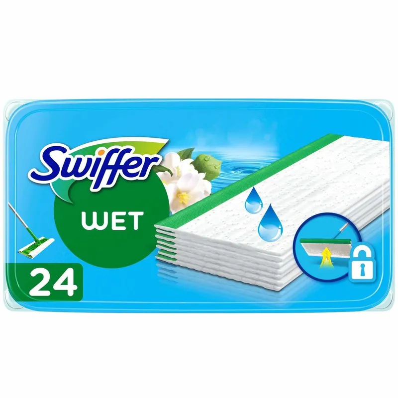 Extra rabatt Swiffer fuktiga golvdukar morgonfräschör 24s