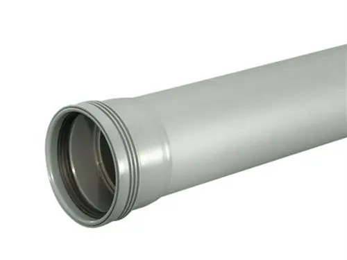 HC pp-rör m.mf 40X1500mm - 40mm ljusgrå PP Wafix dräneringsrör m.muff 1.500m Sista chansen