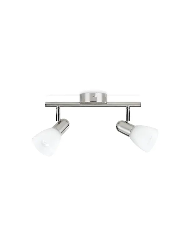 Handla nu Philips Essentials Burlap tak-/väggspotlight 2 x, Utanpåliggande spotlight, E14, 2 lampor, LED, 220-240 V, Krom