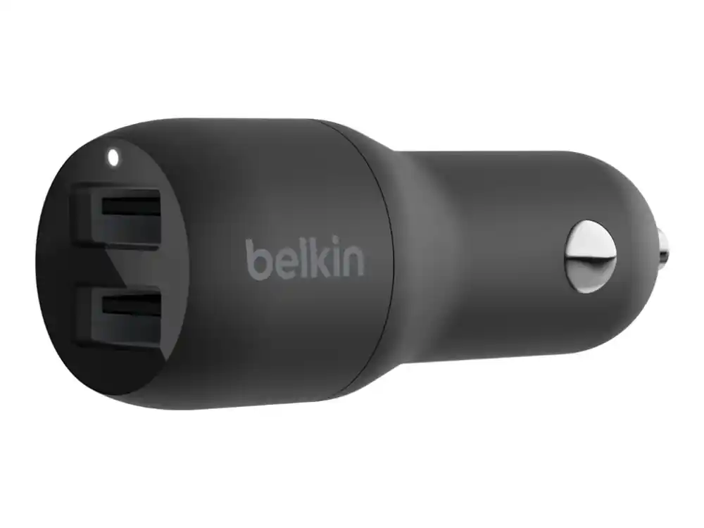 Begränsat antal Belkin BoostCharge Dual Charger - Strömadapter för bil - 24 Watt - 4.8 A - 2 utdatakontakter (USB) - svart