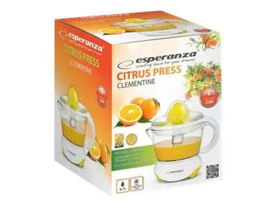 Trygg betalning Esperanza CLEMENTINE - Citruspress - 0.7 liter - 25 W - vit/gul