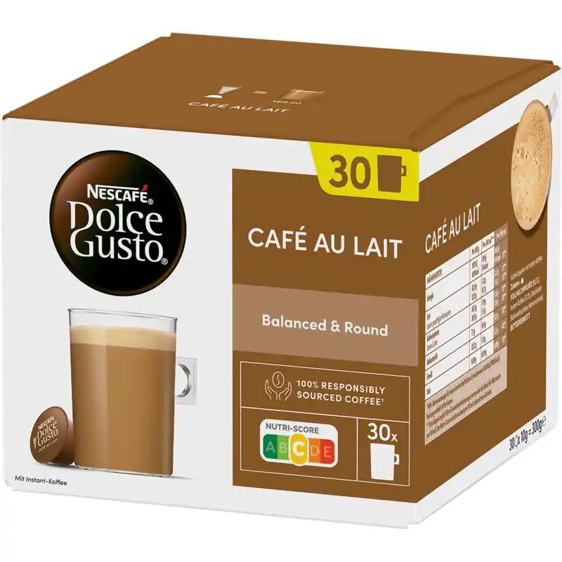 Dolce Gusto Cafe Au Lait coffee capsule, 30 pcs., 300 g Kampanjpris