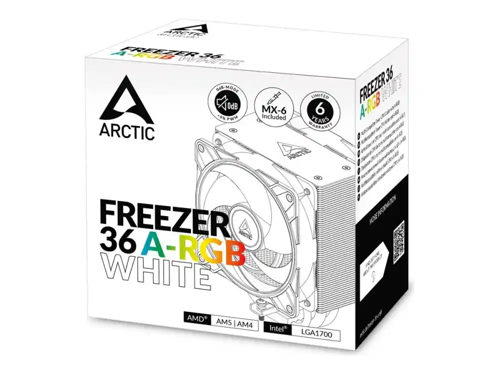 ARCTIC ACFRE00125A, luftkylare, 12 cm, 200 rpm, 2000 rpm, vit Nedsatt pris