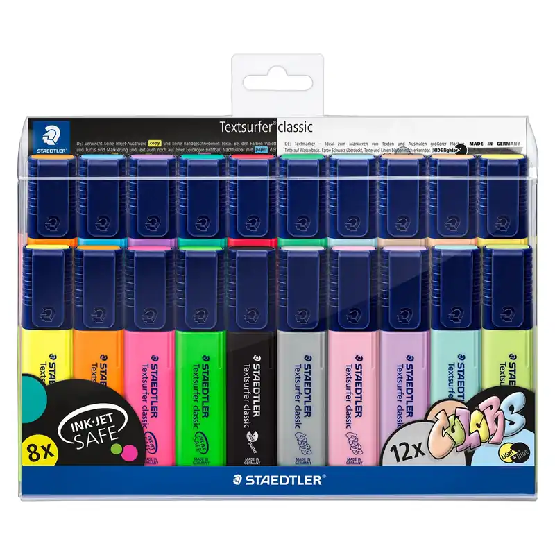 Markeringspenna Staedtler Textsurfer® Classic 364 med 20 ass. färger Expressleverans
