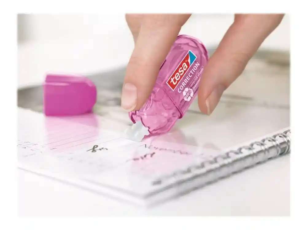 Outlet Tesa ecoLogo MINI - Korrigeringsrulle - 5 mm x 6 m - plast, PET - blå, rosa (paket om 2)
