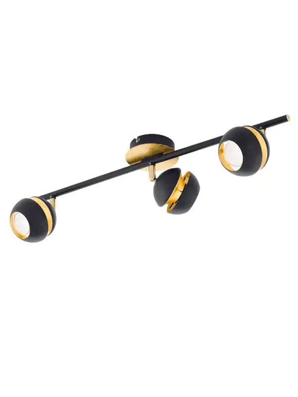 EGLO Nocito, Utanpåliggande spotlight, Glödlampan/-lamporna kan inte bytas ut, 6,6 W, 3000 K, 240 LM, Svart, Guld Begränsad tid