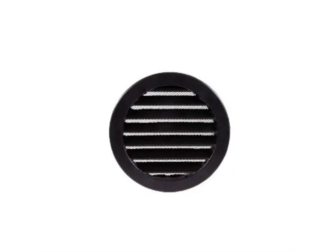 Populärt val Duka DUSAV rist Ø125 mm - Aluminium, Sort, Med flange samt medfluenet