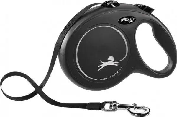 Premium Flexi New Classic L Hundkoppel 5 m/50 kg (Svart)
