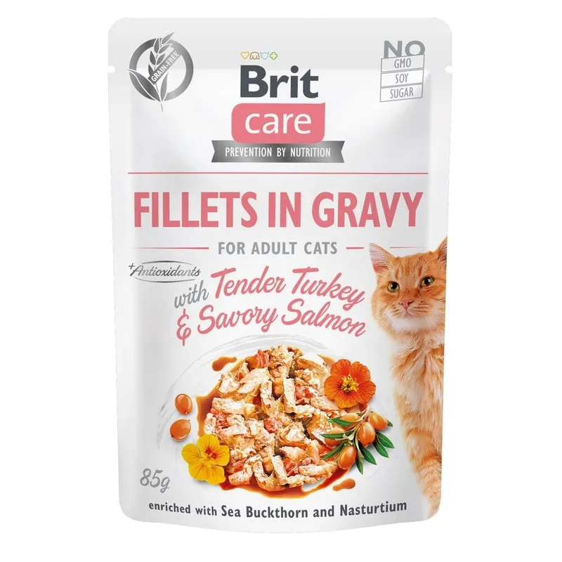 Brit Care Cat Adult Kalkon & Lax i Sås 85 g Nedsatt pris