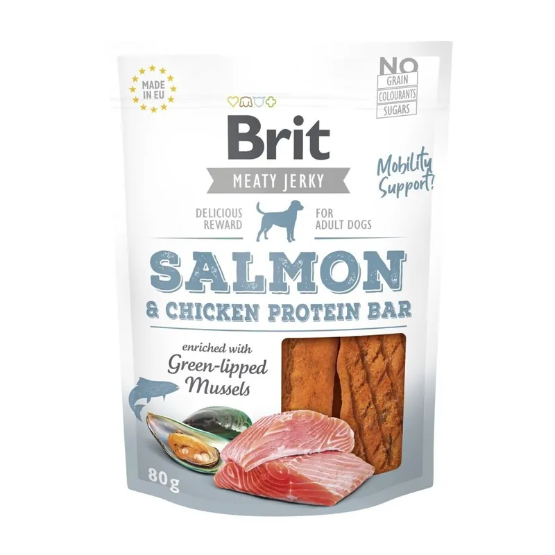 Brit Care Meaty Jerky Proteinbar Salmon 80 g Lågt pris