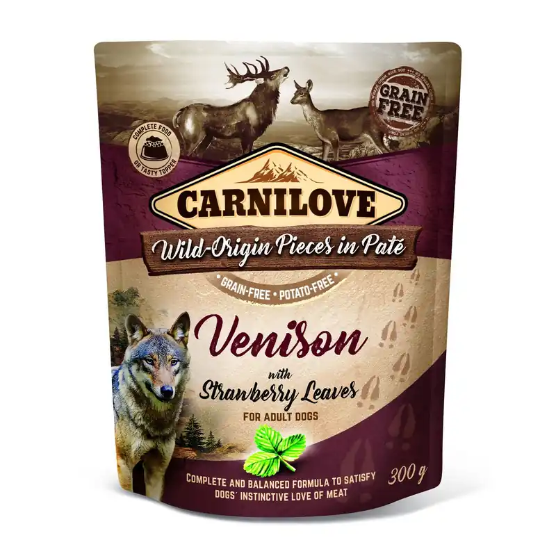 Fynd Carnilove Dog Adult Venison with Strawberry Leaves Paté 300 g