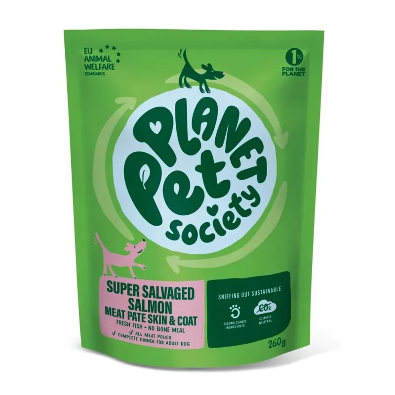 Planet Pet Society Dog Adult Skin & Coat Super Salvaged Salmon 260 g Begränsat erbjudande