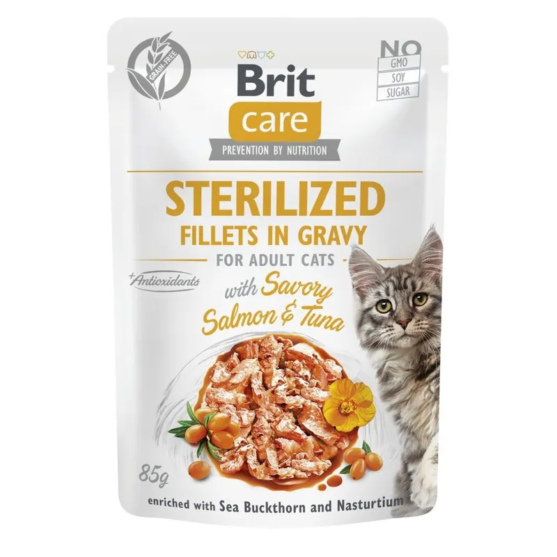 Brit Care Cat Adult Sterilized Lax & Tonfisk i Sås 85 g Beställ nu