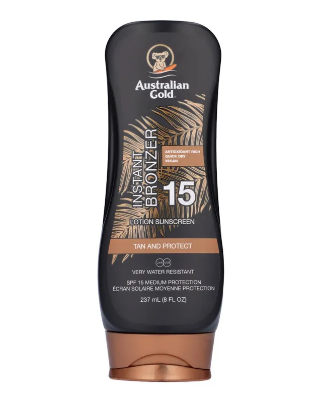 Beställ idag Australian Gold Instant Bronzer Lotion Sunscreen 15 237 ml