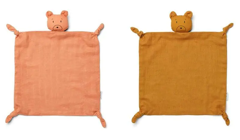 Liewood snuttefilt Agnete 2-pack, Mr Bear tuscany/golden Köp online