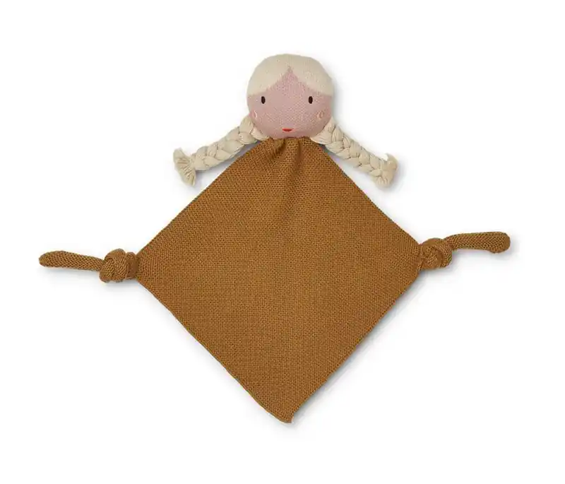 Liewood snuttefilt stickad Alfie, doll/golden caramel Premium