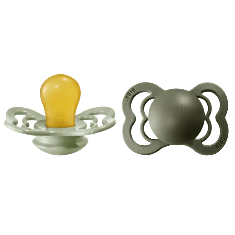 BIBS napp Supreme latex 2-pack 0-6 mån, sage/hunter green Outlet